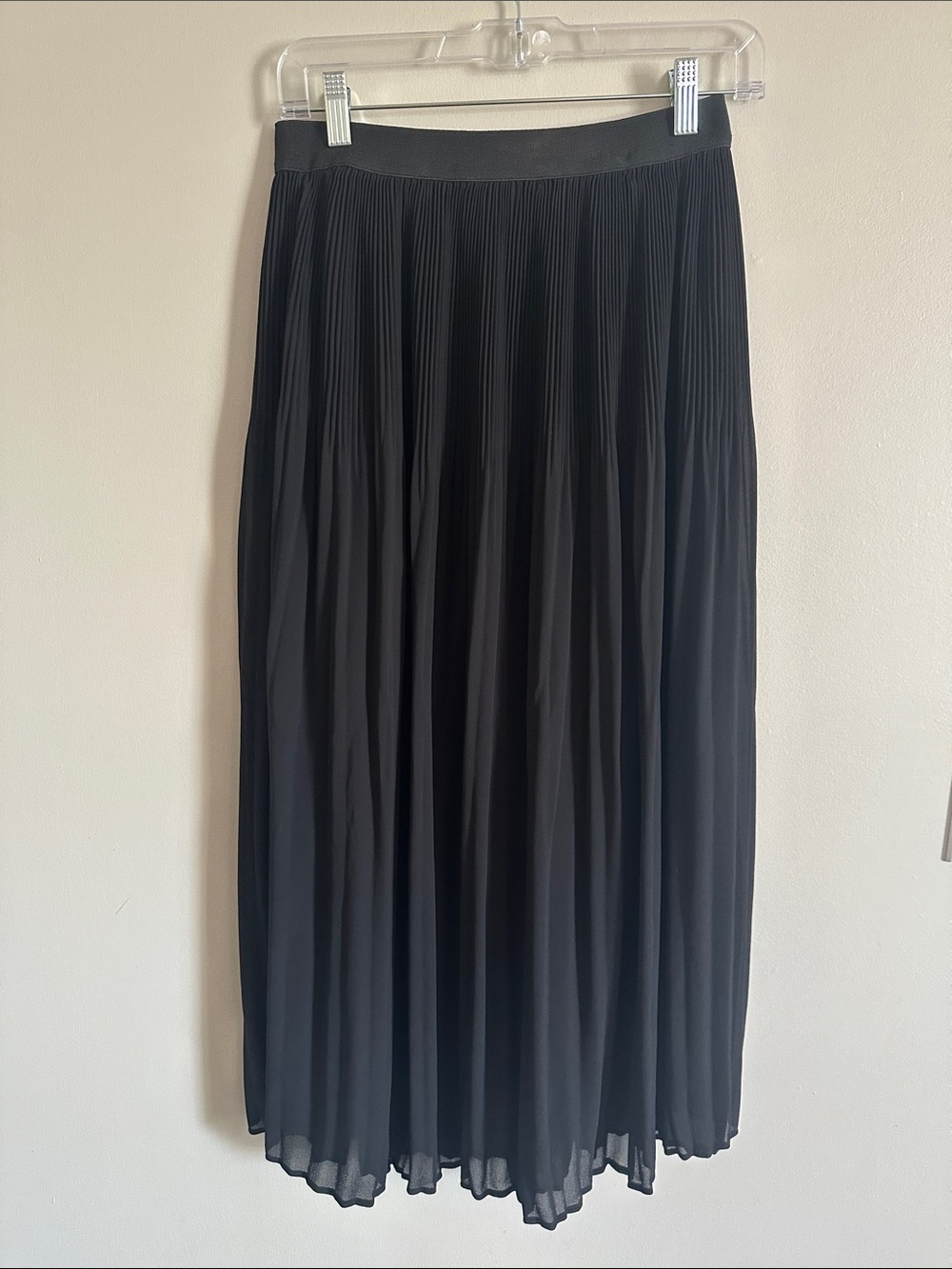 NY Collection Black Pleated Midi Skirt